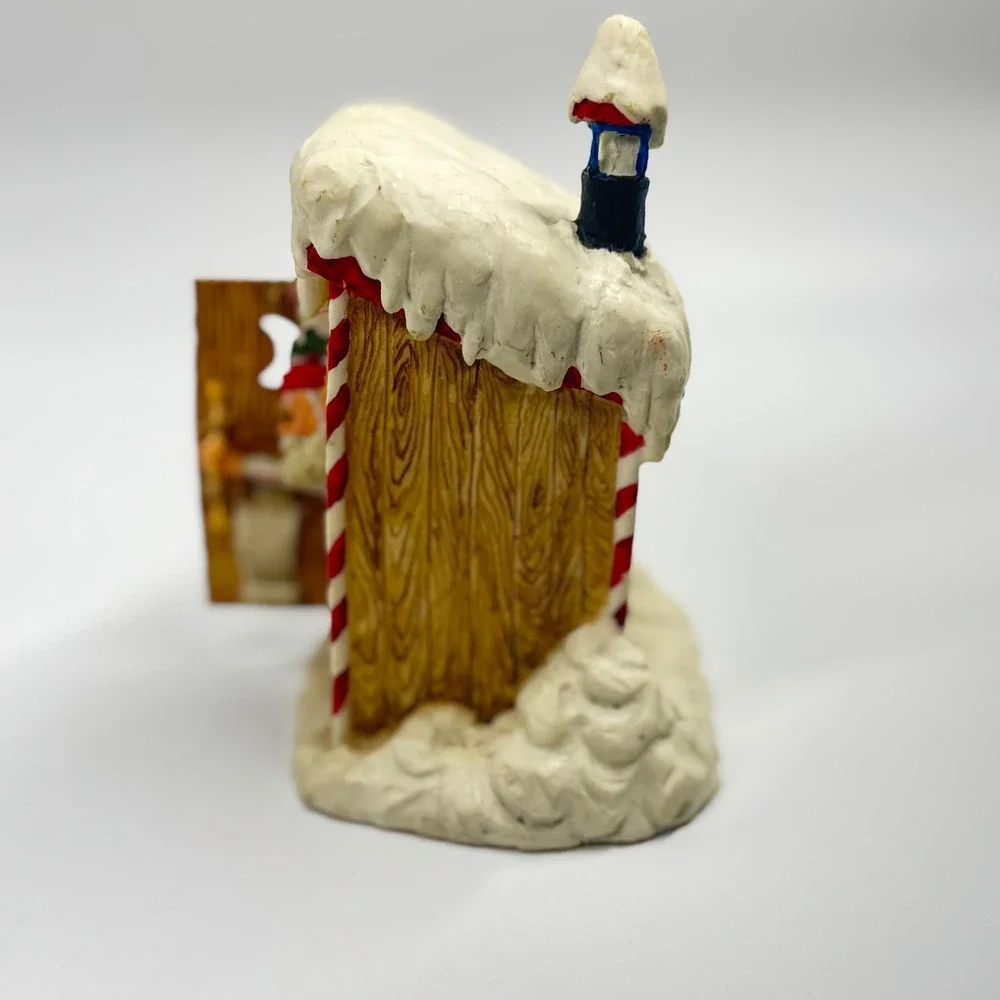 Vintage 1989 Enesco Christmas Elf in Outhouse Figurine Humorous Holiday Decor